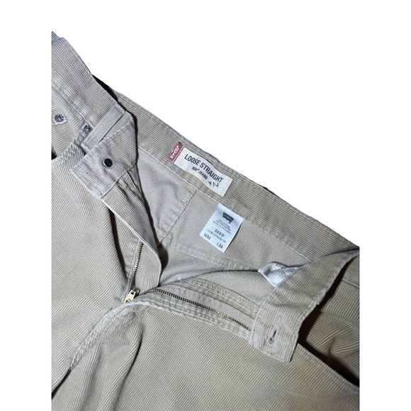 Vintage Y2K Levis 569 Mens Corduroy Pants Beige Loose Straight Fit W34 L34 - Picture 5 of 6